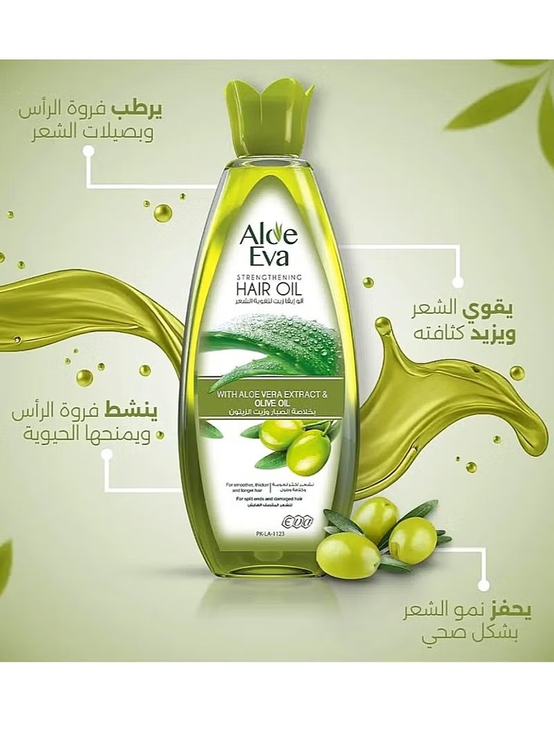Aloe Eva Hair strengthening oil with aloe vera extract and olive oil, 300ml - Image 2